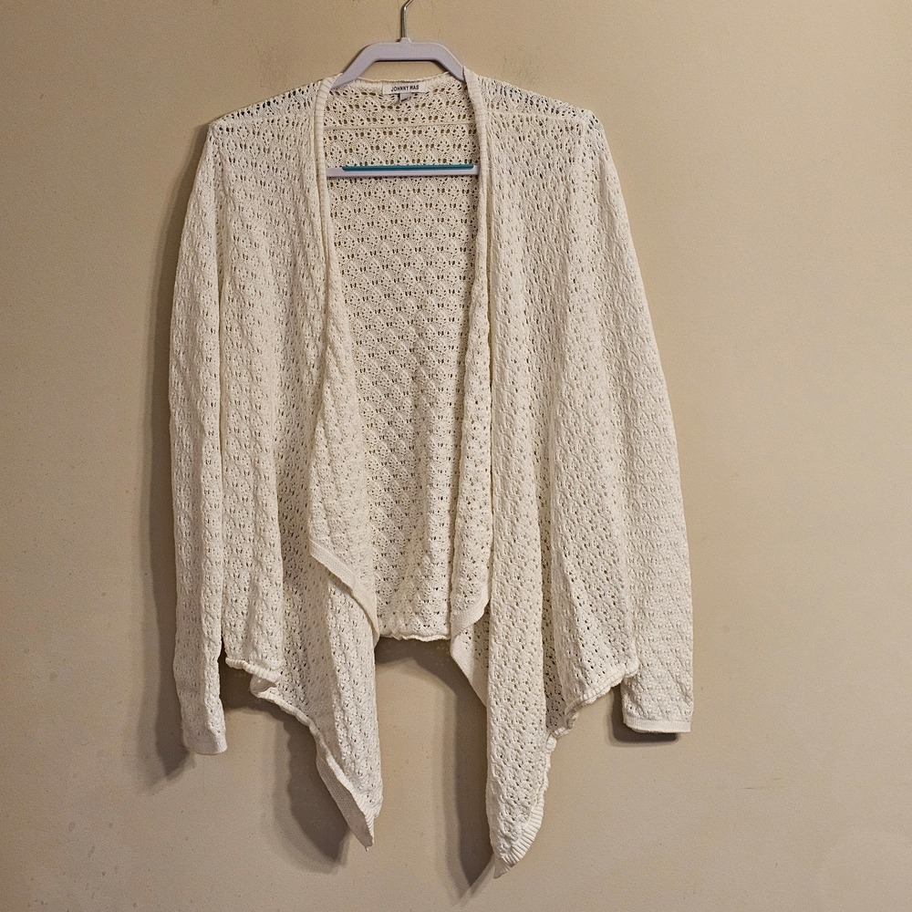 Women's Johnny Was Selah Draped Cardigan White Style # M59119-4 Size S